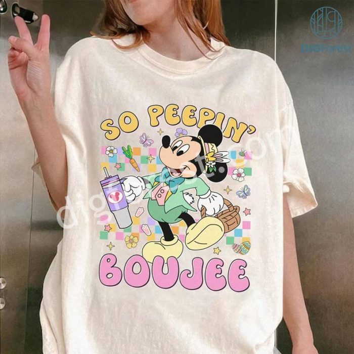 Disney Mickey Mouse So peeping Boujee Easter Day Shirt Mickey Minnie Bunny Easter Shirt | Disneyland Happy Easter Day Shirt - Image 2