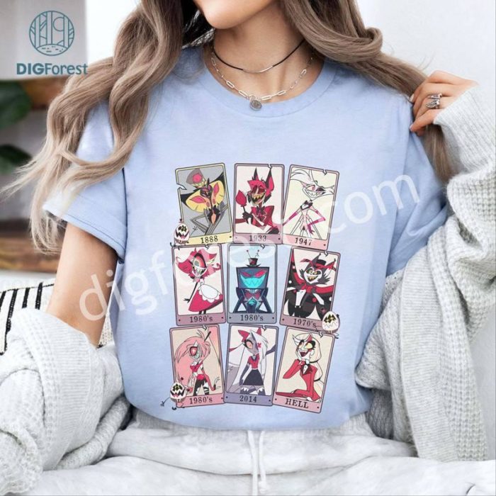 Vintage Hazbin Hotel Characters Of Years PNG, Hazbin Hotel Characters Sweatshirt, Helluva Boss Shirt, Lucifer Hazbin Hotel Shirt