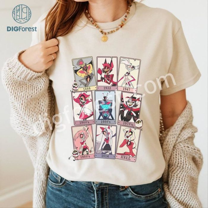 Vintage Hazbin Hotel Characters Of Years PNG, Hazbin Hotel Characters Sweatshirt, Helluva Boss Shirt, Lucifer Hazbin Hotel Shirt