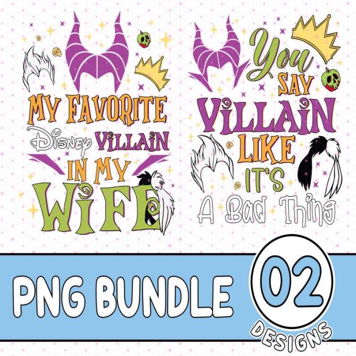 Disney My Favorite Villain Is My Wife Bundle, You Say Villain Like It's A Bad Thing, Matching Couple Shirts, Disneyland Couple Shirts, Husband Gift