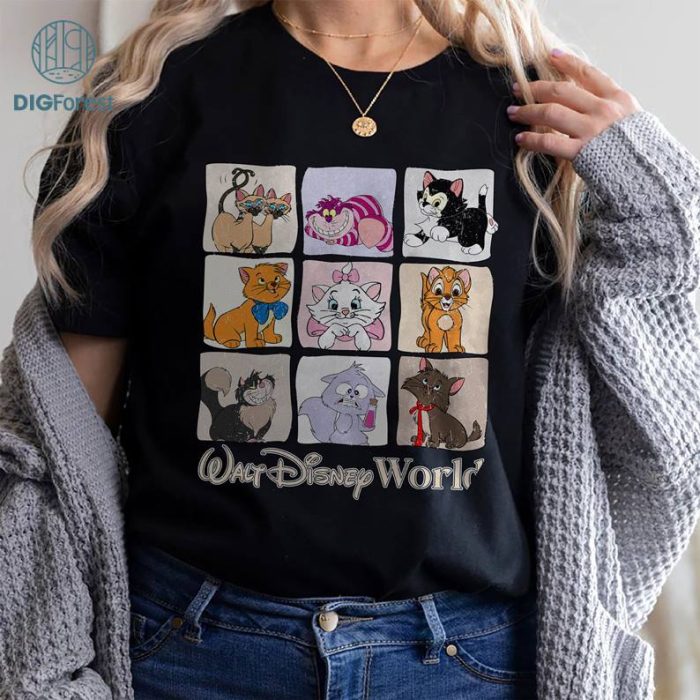 Disney The Aristocats Characters PNG | Magic Kingdom Aristocats Shirt | Meowy Shirt | Marie Berlioz Aristocats Party | Cat Lovers Gift