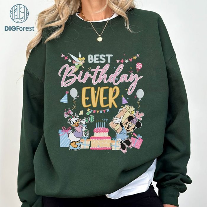 Disney Best Birthday Ever PNG, Disneyland Birthday Trip Sweatshirt, Magical Kingdom Birthday Tee, Birthday Gifts, Minnie Birthday Party Shirt