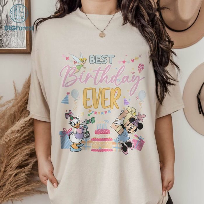 Disney Best Birthday Ever PNG, Disneyland Birthday Trip Sweatshirt, Magical Kingdom Birthday Tee, Birthday Gifts, Minnie Birthday Party Shirt