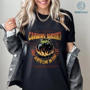 Nesta Archeron ACOTAR Cauldron Blessed Lady Death Band PNG |Sarah J Maas Velaris Crescent City Rhysand Cassian SJM Licensed Bookish Shirt