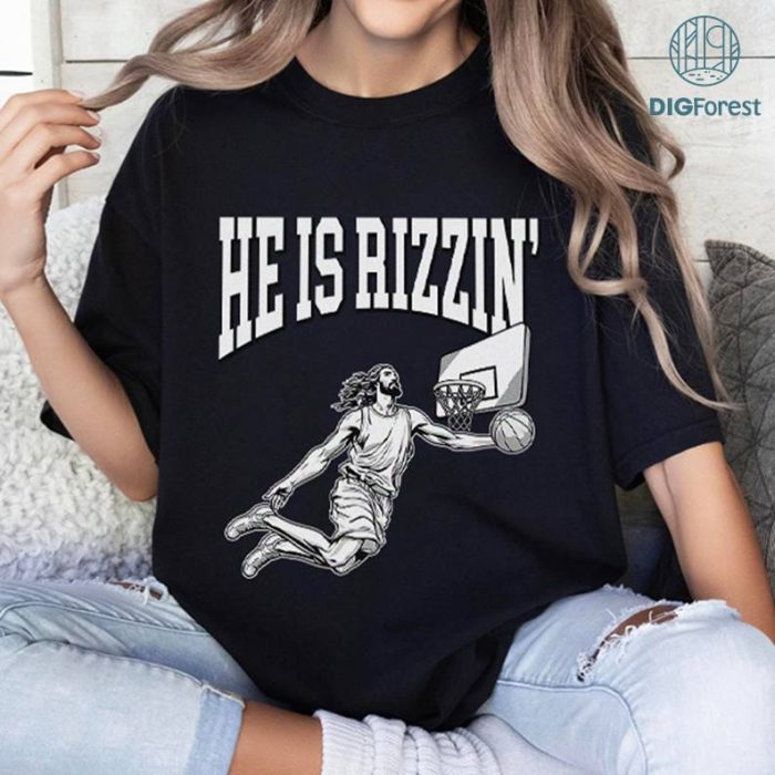 Vintage Jesus Has Rizzen PNG, Christian Sweatshirt, Easter Jesus Shirt, Jesus Basketball Shirt, Jesus Playing Basketball, Religious