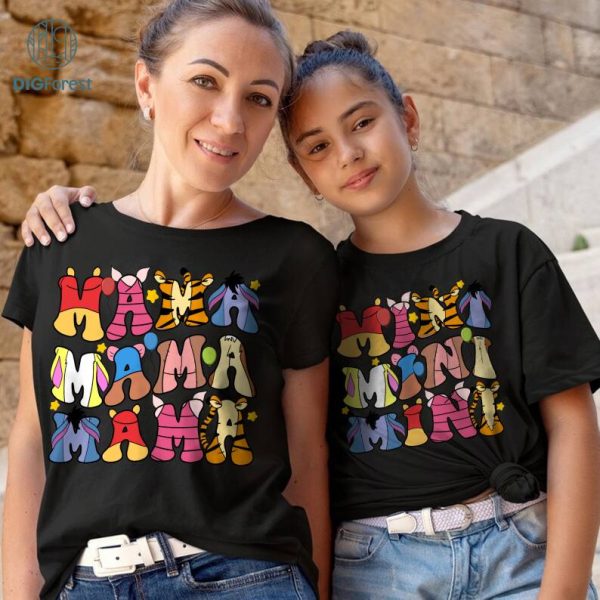 Disney Winnie the Pooh Mama and Mini Matching Shirt | Mother'S Day Shirt | Mother and Daughter Matching Tee | Pooh Bear Mom Shirt | Mama Bear Shirt