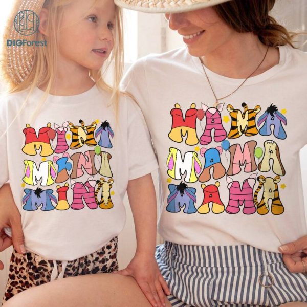 Disney Winnie the Pooh Mama and Mini Matching Shirt | Mother'S Day Shirt | Mother and Daughter Matching Tee | Pooh Bear Mom Shirt | Mama Bear Shirt
