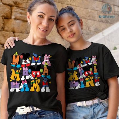 Disney Mickey & Friends Mama and Mini Bundle, Mama Minnie Shirt, Mini Mouse Shirt, WDW Mom Daughter Trip, Mothers Day Shirt, Mama Gift, Digital Download