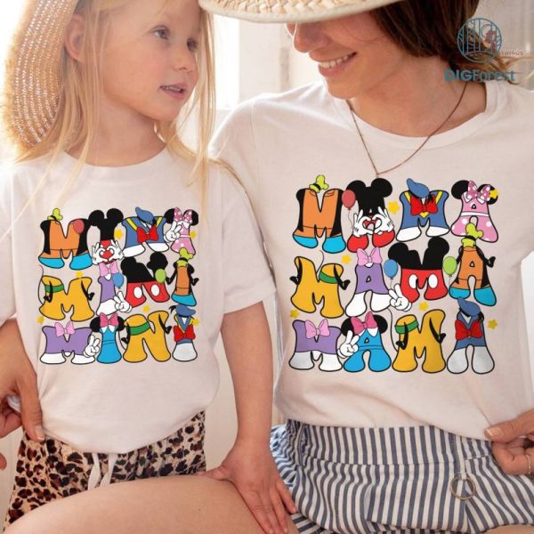 Disney Mickey & Friends Mama and Mini Bundle, Mama Minnie Shirt, Mini Mouse Shirt, WDW Mom Daughter Trip, Mothers Day Shirt, Mama Gift, Digital Download