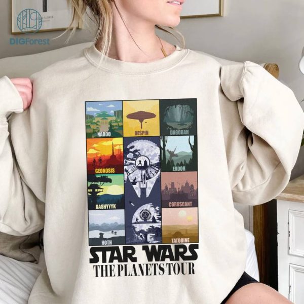 Star Wars The Planets Tour Shirt, Disneyworld Galaxy's Edge Planets Shirt, Retro Star Wars Shirt, Star Wars Planets Tee, Tatooine Endor
