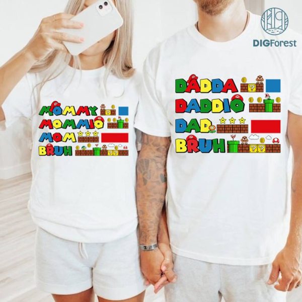 Instant Download | Daddio Mommio Shirt | Super Daddio PNG | Super Mario Bros PNG | Super Dad | Mother's Day Gifts