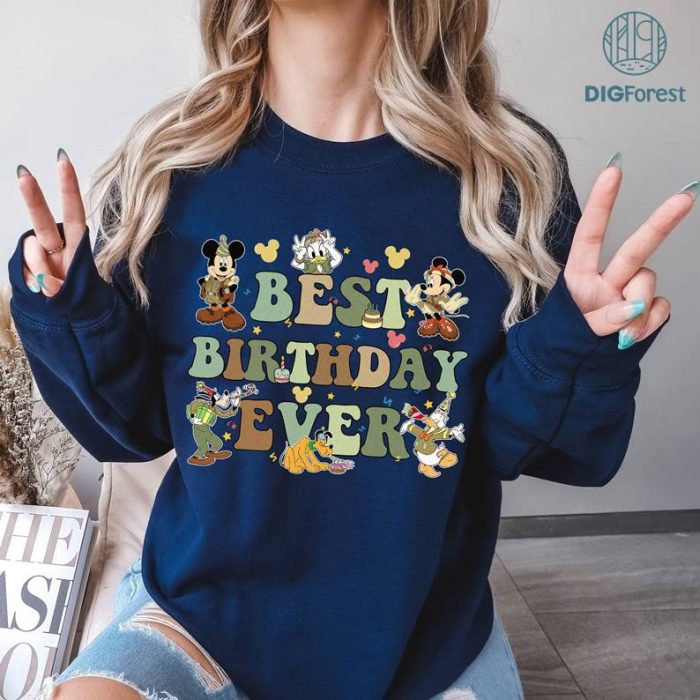 Best Birthday ever Mickey & friends Animal Kingdom Birthday Shirt, Birthday Boy Girl Png, Disneytrip Safari Mode Png, Best Birthday Ever Png