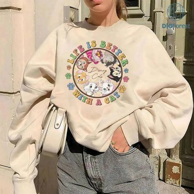 Disney Instant Download | Life Is Better With A Cat Shirt | Magic Kingdom Marie Cat Download | Aristocats Squad Png