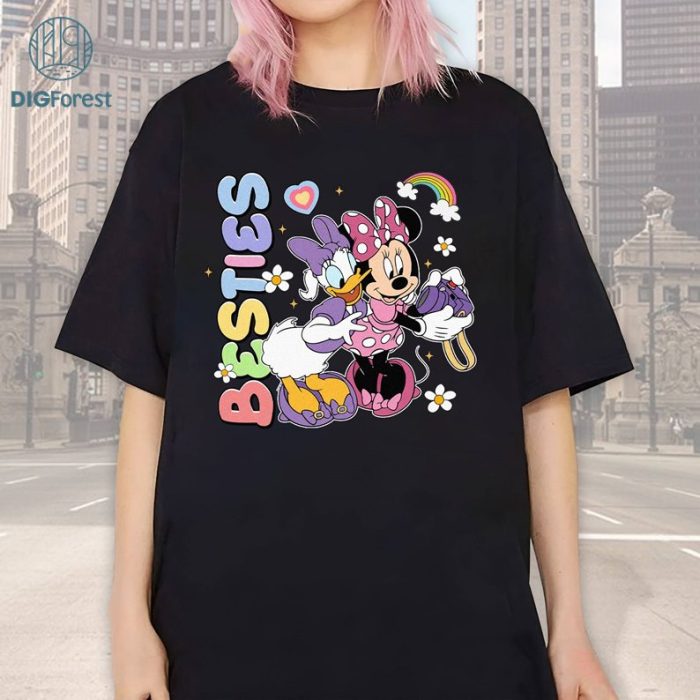 Disney Daisy Duck Minnie Mouse Besties PNG| Minnie Daisy With My Bestie Shirt | Best Friends Matching Shirt Balloons Disneyland Girl Trip Shirt