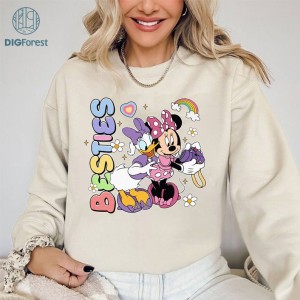 Disney Daisy Duck Minnie Mouse Besties PNG| Minnie Daisy With My Bestie Shirt | Best Friends Matching Shirt Balloons Disneyland Girl Trip Shirt