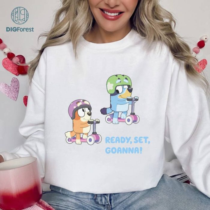 Bluey Bingo Scooter Shirt, Bluey Heeler Shirt, Custom Bluey Shirt, Bluey Muffin Shirt, Bluey Heeler Family Shirt