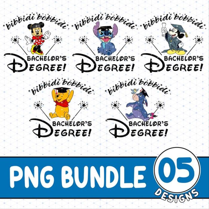 Disney Mickey and Friends Graduate Png, Bibbidi Bobbidi Boo Png, Disneyland Graduation 2024 Png, Graduate Family, Gift For Grad, Digital Download