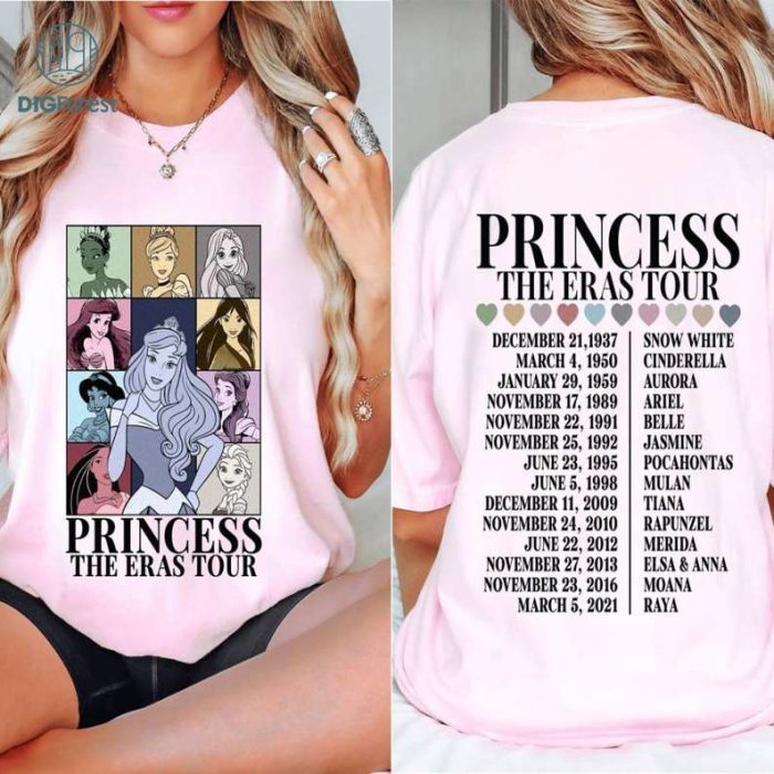 Disney Magic Kingdom Princess Eras Tour Shirt | Disneyland Princess Clipart | Aurora Sleeping Beauty Png | Girl Trip Shirt | Princess Png Download