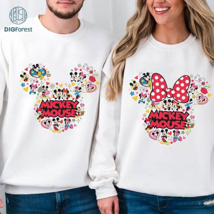 Disney Mickey & Minnie Ears Shirt, Disneyland Couple Sweatshirt, Mickey Mouse Shirt, Minnie Mouse Shirt, Couple Matching Tee, Disneytrip Shirt