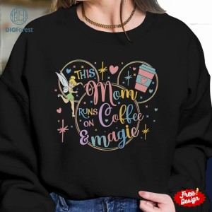 Disneyland This Mom Runs On Coffee And Magic Shirt, Disney Mouse and Friends Mother's Day Png, Mom Trip 2024 Png, Mom Gift