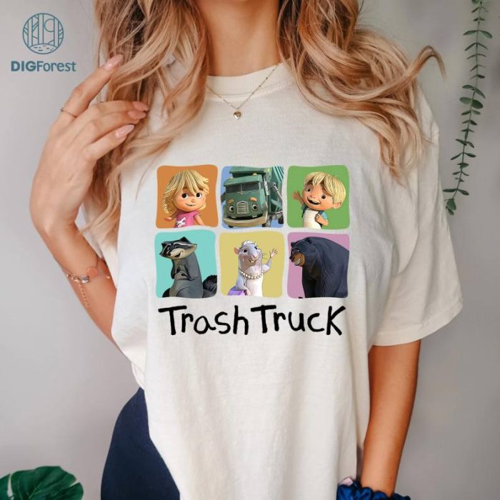 Trash Truck shirt, Trash Truck Birthday shirt, Trash Truck Family Shirt, Cartoon shirt, Birthday Gift Trash Truck Party Theme