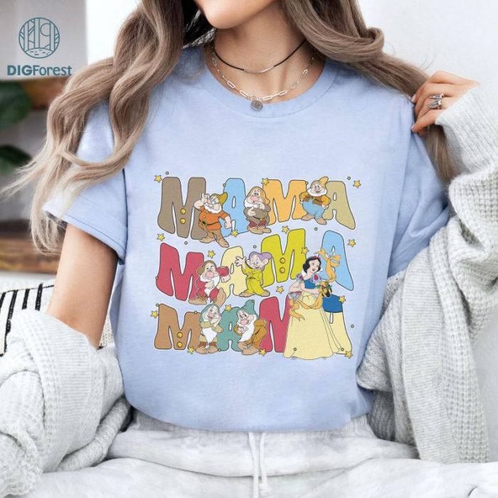 Disneyland Mama Snow White and the Seven Dwarfs Shirt, Disney Snow White Princess Mother Day Shirt, Disneyland Mom Shirt, WDW Gift For Mom