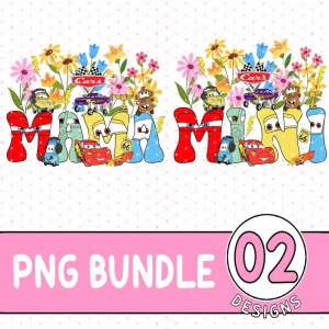 Disney Mama and Mini Cars Png, Cars Mom Png Sublimation Design, Gift For Mother's Day, Cars Mama Png, Mama Png Bundle, Digital Download