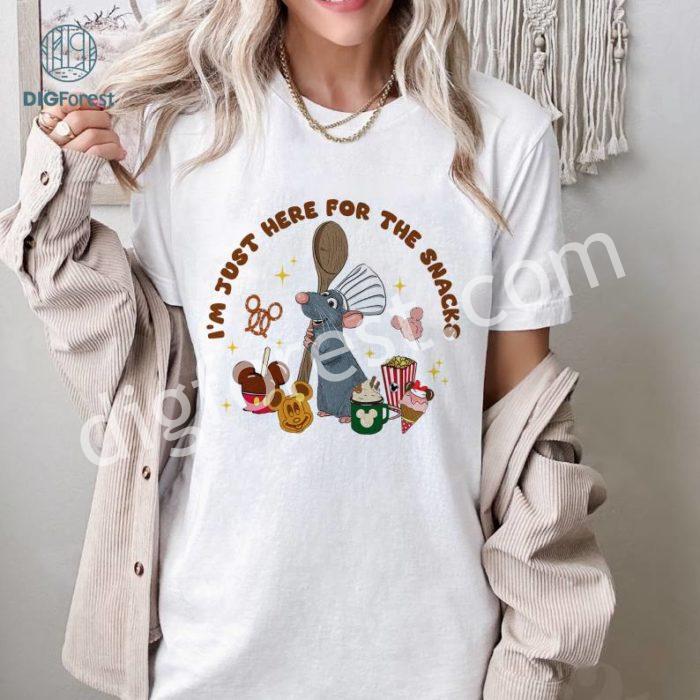 Disney Remy Ratatouille I'm Just Here for The Snacks Shirt, Disneyland Ratatouille Anyone Can Cook Tee, Remy Mouse The Snack Tour, DisneyTrip Shirt