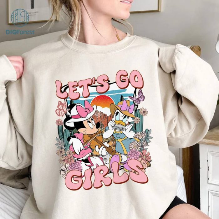 Disney Vintage Minnie Daisy Let's Go Girl Shirt | Minnie Mouse Cowgirls Shirt | Minnie Mouse Daisy Duck Besties Shirt | Birthday Girl Shirt