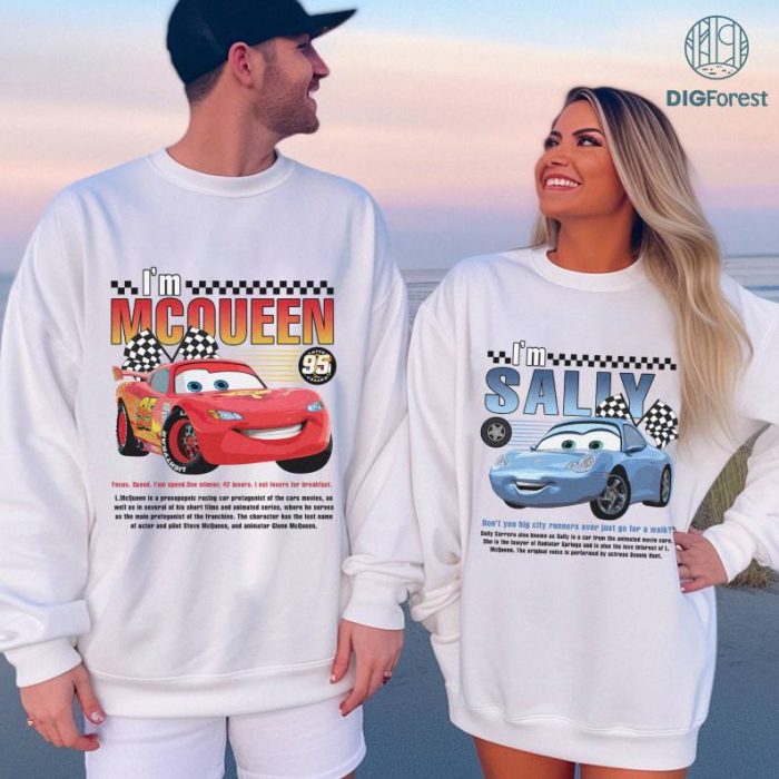 Disneyland Pixar Cars Matching Bundle, Lightning Mcqueen and Sally Couple Shirt, I'm Lightning Sally Cars Shirt, Cars Movie Shirt