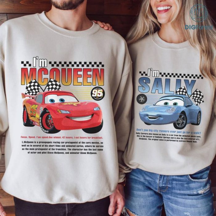 Disneyland Pixar Cars Matching Bundle, Lightning Mcqueen and Sally Couple Shirt, I'm Lightning Sally Cars Shirt, Cars Movie Shirt