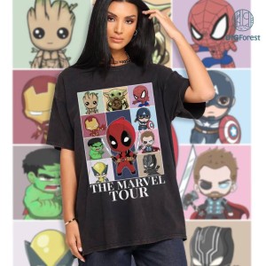 Funny Avengers Eras Tour Shirt | Super Hero Chibi Characters Shirt | Disneyland Superheroes Shirt | Super Heroes Birthday Party Shirt