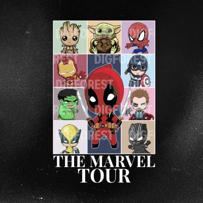 Funny Avengers Eras Tour Shirt | Super Hero Chibi Characters Shirt | Disneyland Superheroes Shirt | Super Heroes Birthday Party Shirt