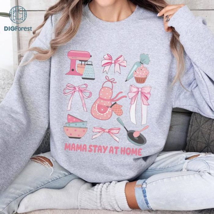 Can't Talk Right Now Doing Mama Stay At Home Stuff Coquette Bow Shirt, Mother's Day Shirt, Funny Mama Sweatshirt, Kitchen Mama Shirt