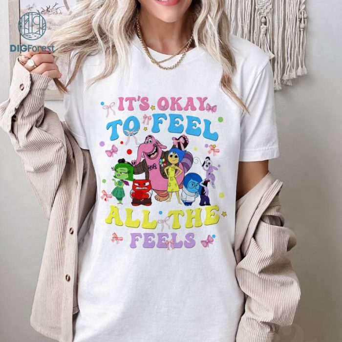 Disney Inside Out Its Okay To Feel All The Feels Shirt, Disneyworld Mental Health Therapy Psychology Shirt, Disneyland Family Trip Shirt