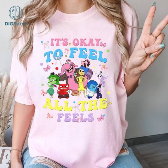 Disney Inside Out Its Okay To Feel All The Feels Shirt, Disneyworld Mental Health Therapy Psychology Shirt, Disneyland Family Trip Shirt