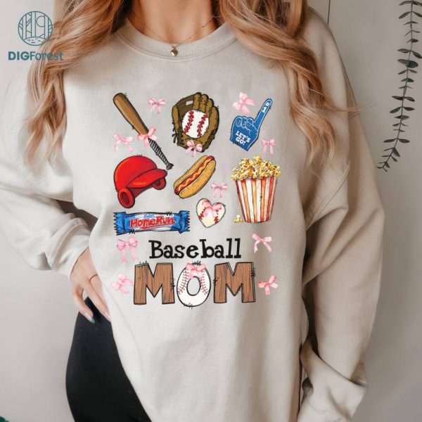 Mom In My Sports Mom Era Shirt | Baseball Mom Coquette Bow Mother's Day Shirt | Baseball Mom Shirt | Football Mama