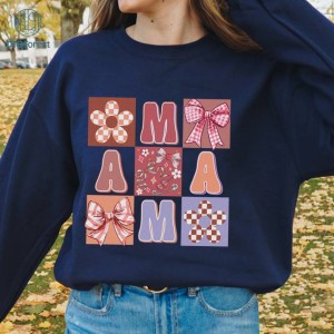 Mother's Day Mama Floral Design Shirt | Mama Coquette Pink Bow Shirt | Mother's Day Gift | Cool Mom Shirt | Gift For Mom