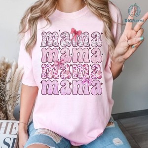 Leopard Mama Coquette Pink Bow Mother's Day Shirt | Mother's Day Gift | Cool Mom Shirt | Gift For Mom