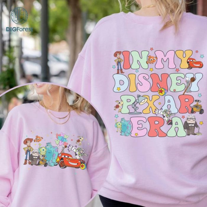 Disney Two-sided In My Disneyland Pixar Shirt, Disneyworld Magical Pixar Tour Sweatshirt, Toy Story Monster Inc Shirt, Cars Lighting Mcqueen Shirt