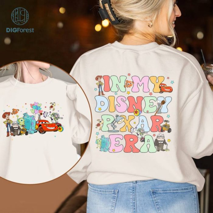 Disney Two-sided In My Disneyland Pixar Shirt, Disneyworld Magical Pixar Tour Sweatshirt, Toy Story Monster Inc Shirt, Cars Lighting Mcqueen Shirt