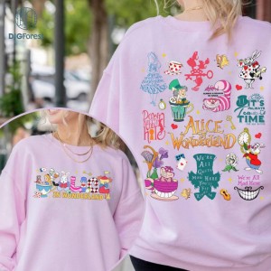 Disney Two-sided Alice in Wonderland Shirt | Mad Hatter Shirt, Cheshire Cat Shirt | Alice Princess Shirt | Disneyland Trip Shirt