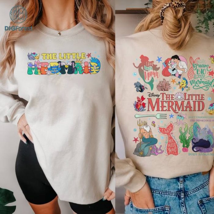 Disney Two-sided Little Mermaid Shirt | The Little Mermaid Ariel Princess Shirt | Disneyland Princess Shirt | Disneyworld Shirt