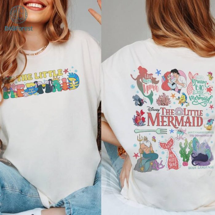 Disney Two-sided Little Mermaid Shirt | The Little Mermaid Ariel Princess Shirt | Disneyland Princess Shirt | Disneyworld Shirt