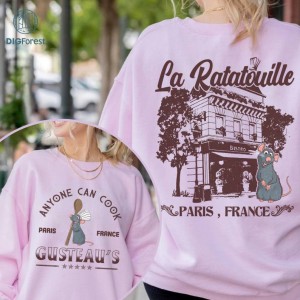 Disney Two-Sided Remy Ratatouille Anyone Can Cook Shirt | Vintage La Ratatouille Shirt | Disneylang Remy Shirt | Mouse Chef Shirt