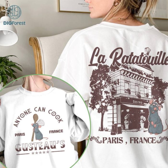 Disney Two-Sided Remy Ratatouille Anyone Can Cook Shirt | Vintage La Ratatouille Shirt | Disneylang Remy Shirt | Mouse Chef Shirt