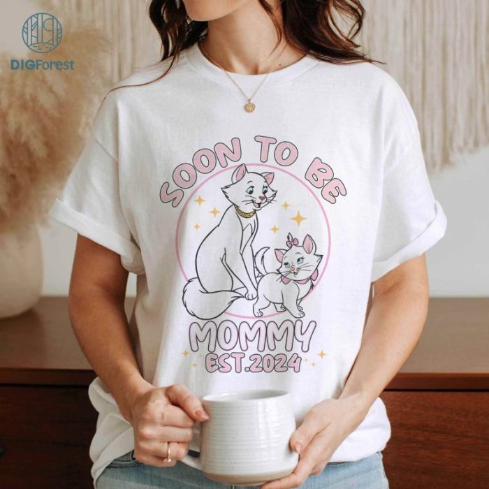 Disney Marie Cat Mom Shirt, Disneyland Soon to be Mommy Shirt, Mother’s Day Shirt, Disneyland Family Trip 2024, Cat Lover, Gift For Mom