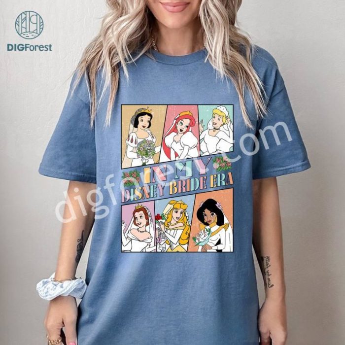 Disney In My Bride Era Disneyworld Princess Bachelorette Party Shirt WDW Disneyland Castle Princess Bride To Be Bridesmaid Group Shirt