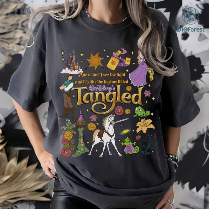 Disney Rapunzel Princess Shirt, Retro Tangled Shirt, Disneyland Princess Shirt, Tangled Shirt, Pascal shirt, Rapunzel Flynn Rider Shirt