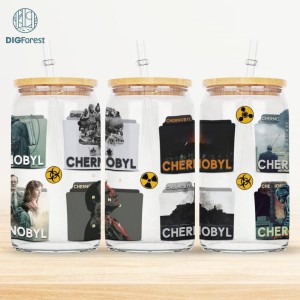 Chernobyl TV Series 16oz Glass Can PNG, Glass Can 16oz Chernobyl TV Series, Chernobyl 16 oz Libbey Glass Can Png, Gifts For Chernobyl Fan